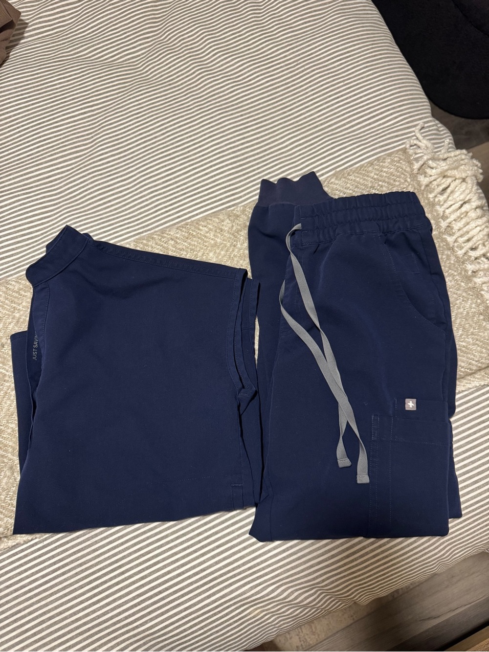 Figs Navy Drawstring Scrub Pants